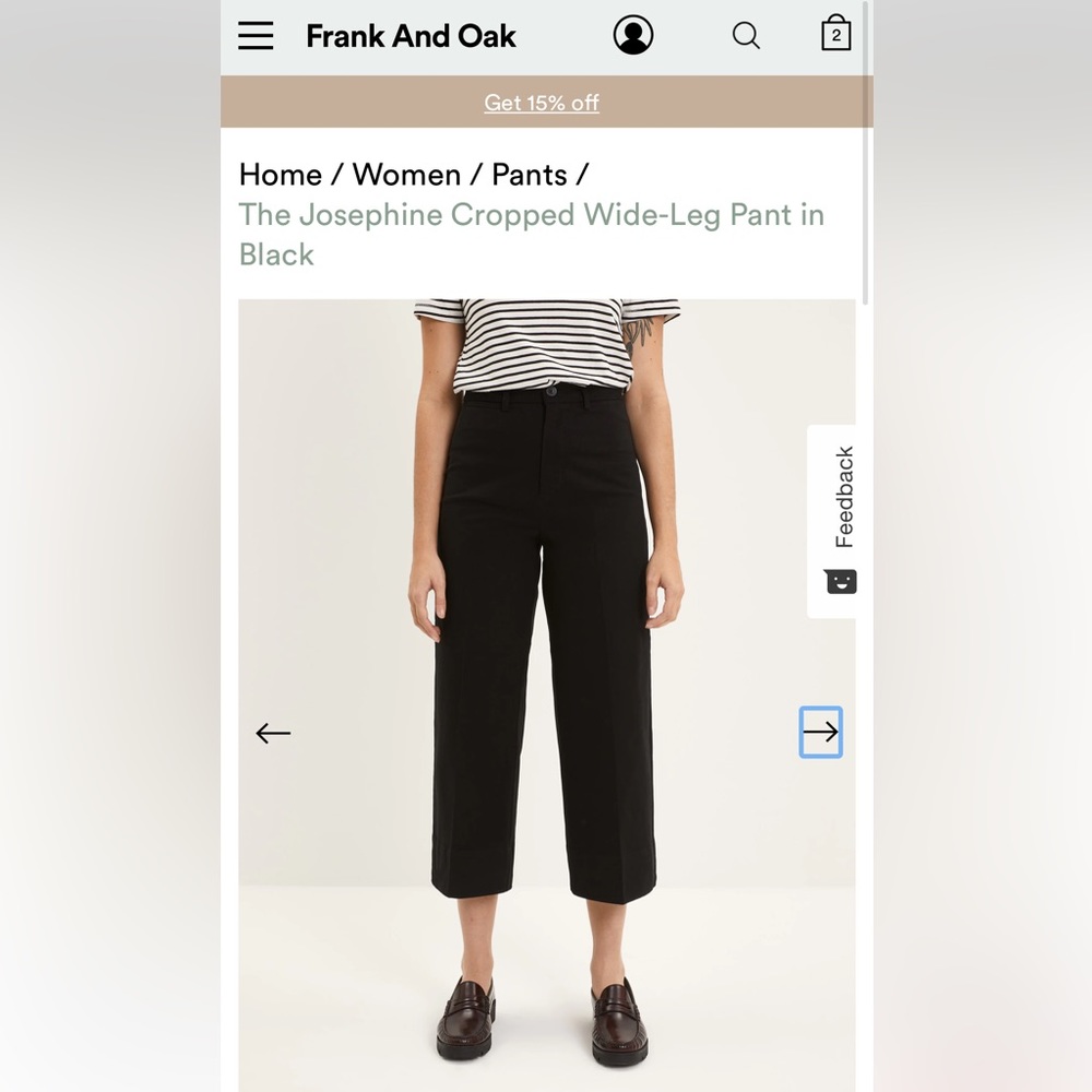 Frank and Oak Josephine cropped pant